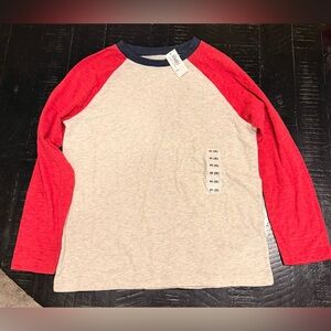 Red and Cream Kids Raglan Shirt - Old Navy
